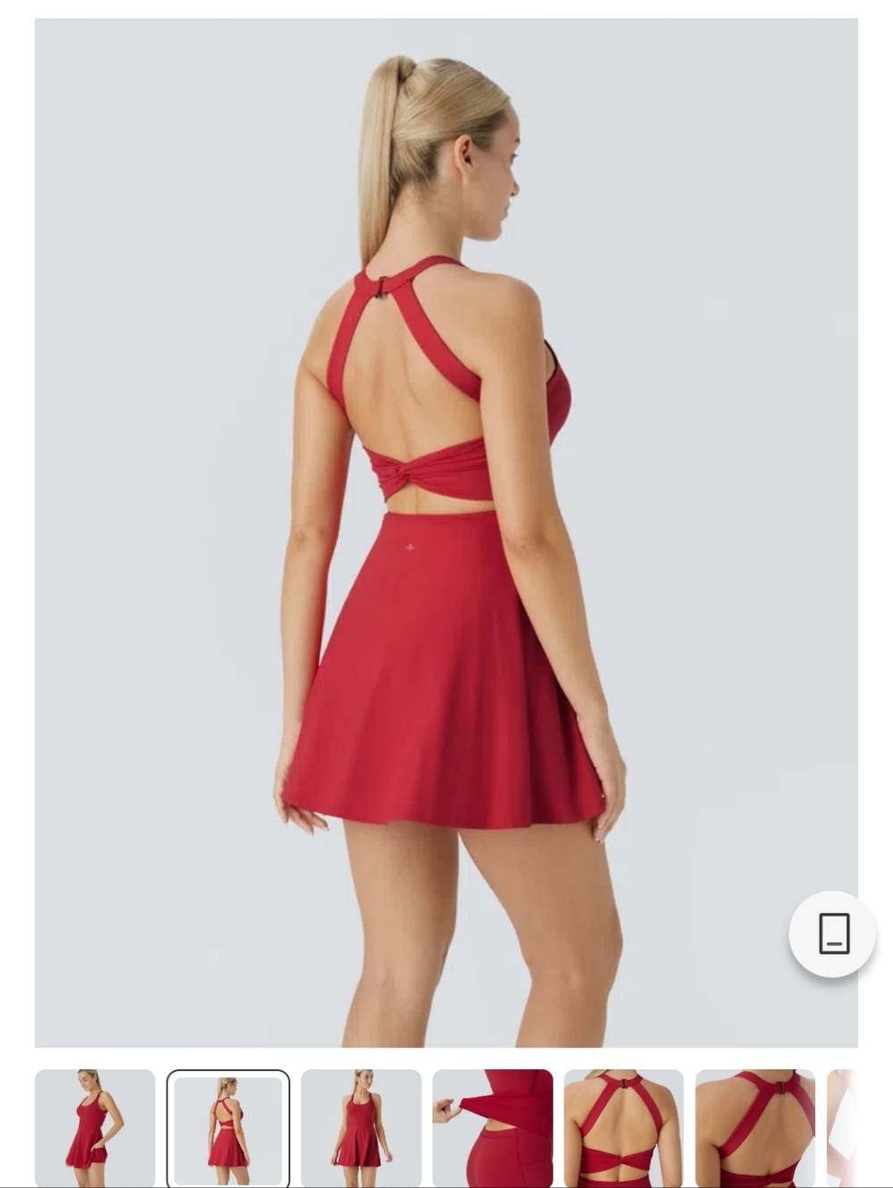 HALARA Airy Backless Twisted Cool Touch Dance Active Dresses - 2 Red & Lavendar